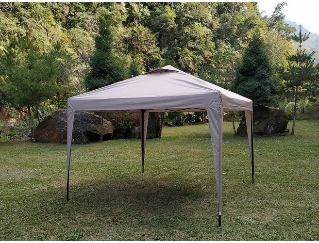 如是軒 炊事帳 客廳帳 快速帳, 香檳色(銀膠),屋頂尖開透氣窗