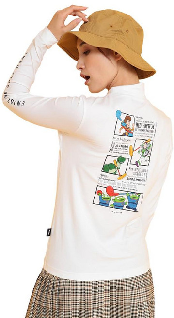 캘러웨이x토이스토리 여성용 골프 모크넥 긴팔 티셔츠 C24233231 스트레치