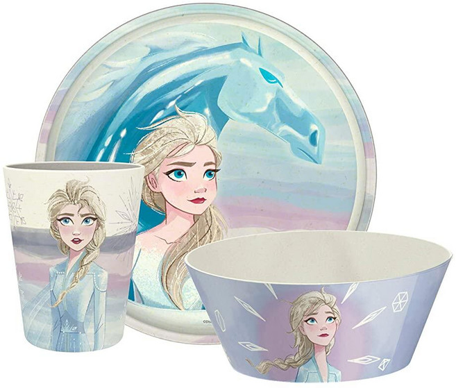 잭디자인 미국매장정품+ Zak Designs 마블 스파이더맨 식기 세트 아동용 20.3cm 8인치 접시 15.2cm 6인치 그릇 295ml 10온스 텀블러 포함 내구성 있고 지, .0004.겨울왕국 2 (안나, 엘사, 올라프).