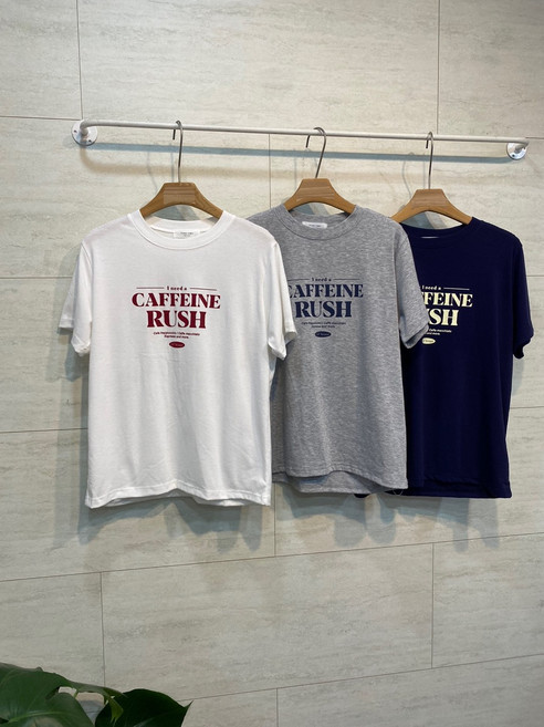 카페인 텐셀 스판 반팔 여름 데일리 기본 티셔츠 3컬러