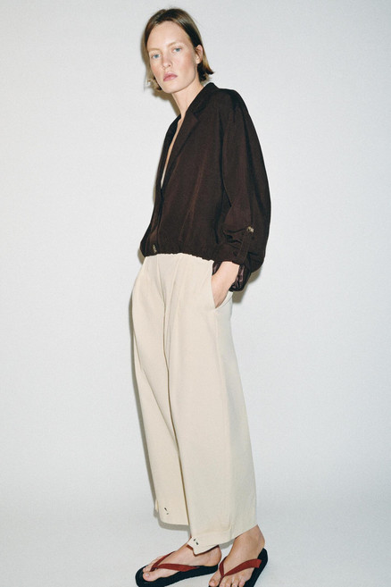 자라 ZARA 엘라스틱 밑단 쇼트 재킷 - 브라운 선물추천