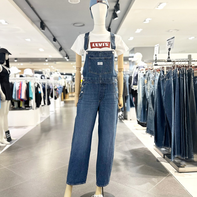 [ L E V I S ] 리바이스 여성 데님 오버롤 멜빵바지 루즈 테이퍼핏 프리미엄라인 포켓포인트 (L85315036)