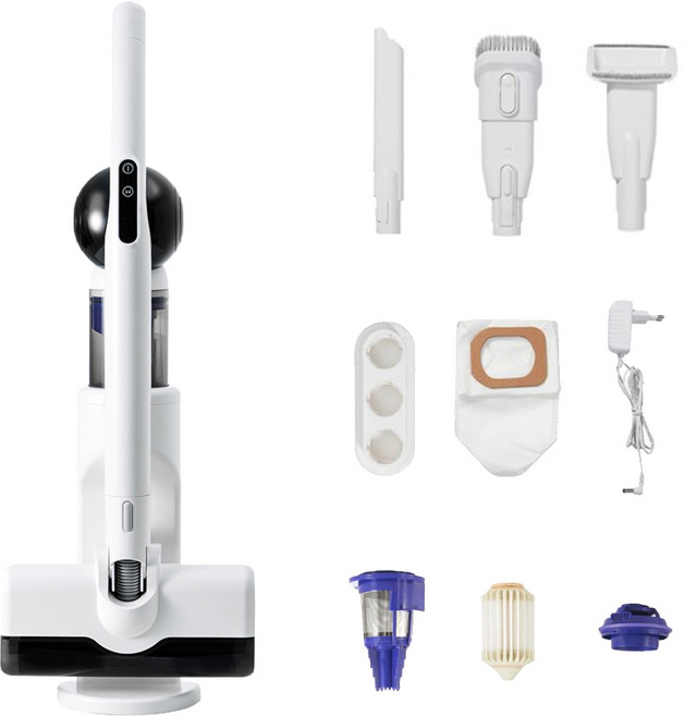 캔즈 무선 침구 청소기 침대 매트리스 이불 진드기 UV 살균 청소기 자동 먼지비움 핸디형, 화이트, CANZ-V13