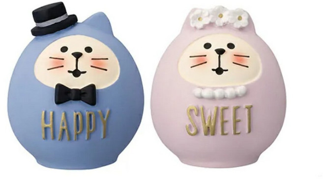不倒翁貓咪達摩公仔（2款可選）裝飾品, HAPPY SWEET