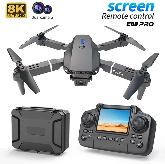 샤오미 E88PRO 드론 8K 5G GPS 전문가용 듀얼 카메라 쿼드콥터 브러시리스 항공 360 장애물 회피 촬영, 01 8k, 02 Black