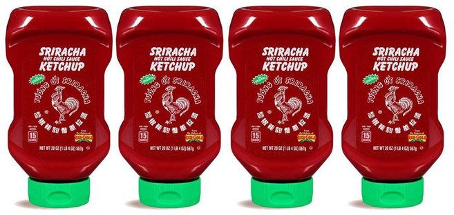Huy Fong 스리라차 핫 칠리소스 토마토 케찹, 567g, 4개