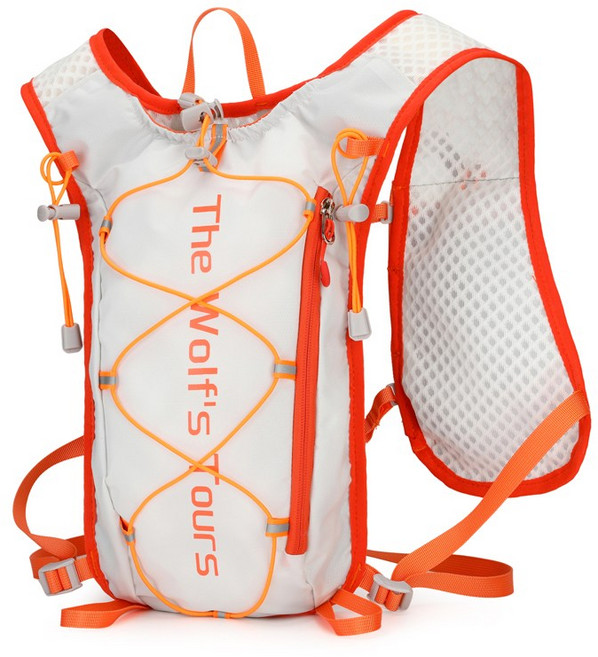 등산 배낭 트레킹 백팩 방수 경량 내마모성 대용량 | 수화팩 호환 통기성 어깨끈 멀티포켓 아웃도어용, 화이트 오렌지