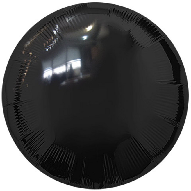 피플스파티 18인치 45cm 라운드 원형 은박풍선, 3개, 블랙