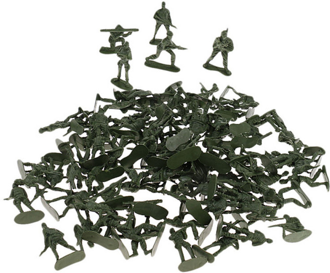 GHSHOP 5cm 플라스틱 육군 남자 액션 피규어 II 군인 장난감-100 조각 육군 녹색, 2", 1개