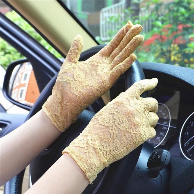 1켤레/2켤레 구성 여성 운전 레이스 장갑 자외선 햇빛 차단 망사 시스루 메쉬
