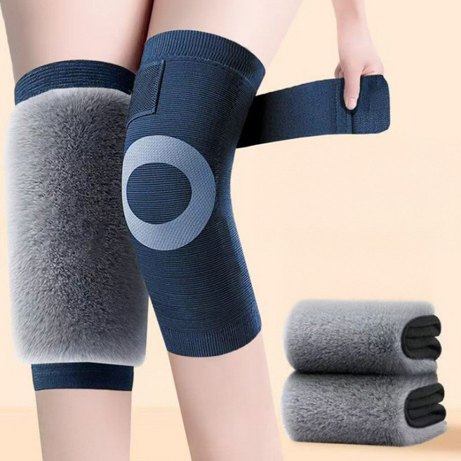 누비즈 겨울 방한 극세사 스트랩 기모 무릎보호대
