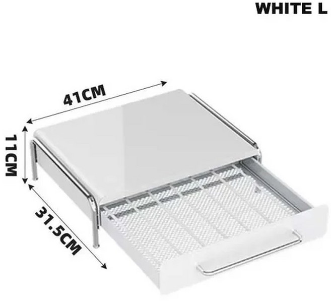 캡슐 커피 디스플레이 보관 서랍 대형 테이블 티백 상자 기계 기본 선반, 1개, L WHITE
