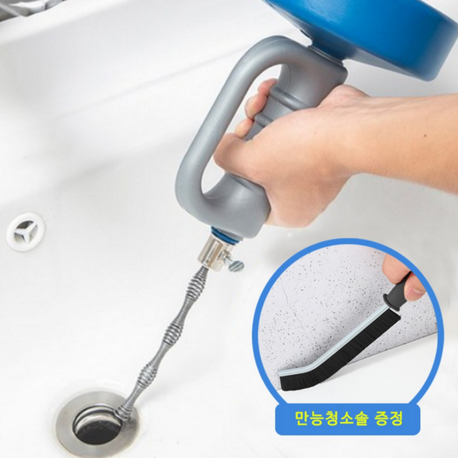 UniqueFinds 꽉 막힌 변기 하수구 세면대 한방에 스프링 셀프 청소기 클리너 뚫어뻥 쉽고 빠르게