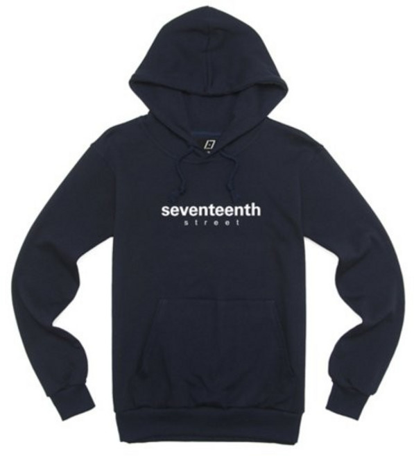 SEVENTEENTH BASIC LOGO HOODY [NVY/WHT]