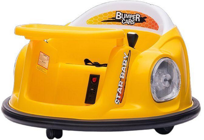 어린이용 전동 미니 범버카 붕붕이 키즈카페 범퍼카 키즈 전동차 카트 음악 조명 자율주행, 옐로우/리모콘+자율주행+음악+조명