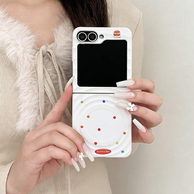 얌코 휴대폰케이스 갤럭시 z플립5 z플립6 z플립7 맥세이프 지지대 팔찌 케이스 버거