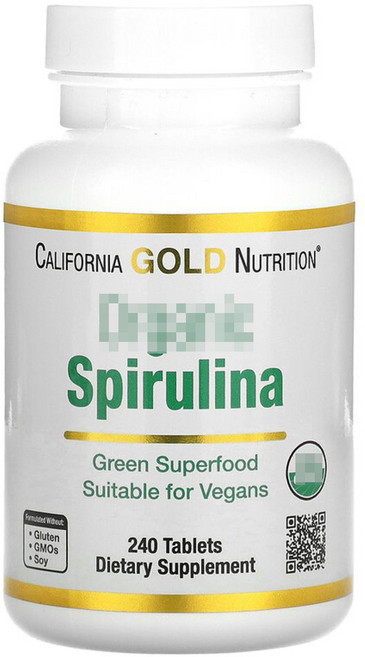 1개 CGN 스피룰리나 500mg California Gold 240캡슐 해조류 엽록소 베타카로틴, 240정