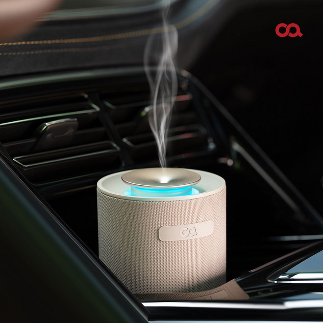 오아 아로먼트 무선 전자식 디퓨저 차량용 미니 아로마 오일 방향제 자동분사, 1개, 베이지