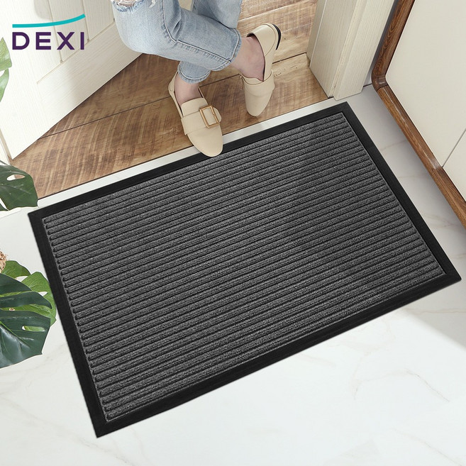 DEXI 1개 바닥 출입구 발판 매트 웰컴 현관 미끄럼방지 발매트 도어매트 45*75cm, 그레이