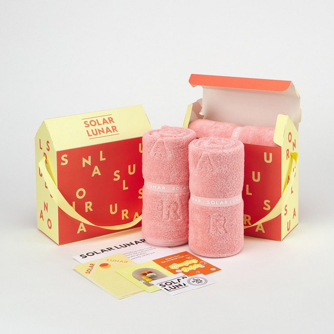 먼지없는 모달 호텔수건 밴딩 코마사 40수 신생아 집들이 2장 선물세트 핑크, 2개