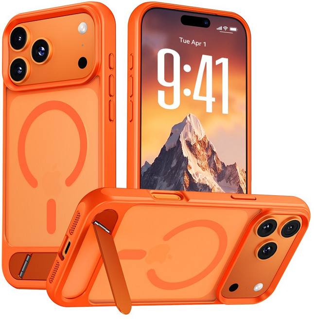 hoerrye 초슬림 반투명 스탠드 휴대폰 케이스 맥세이프 마그네틱하드 케이스