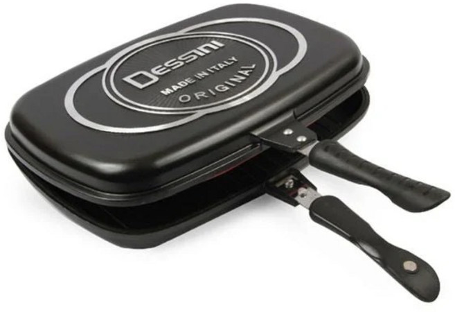 Doublepan Disine 雙面不沾烤盤 烤肉煎魚多功能鍋具, 深灰36Cm配合超商尺寸需要壓箱, 1個