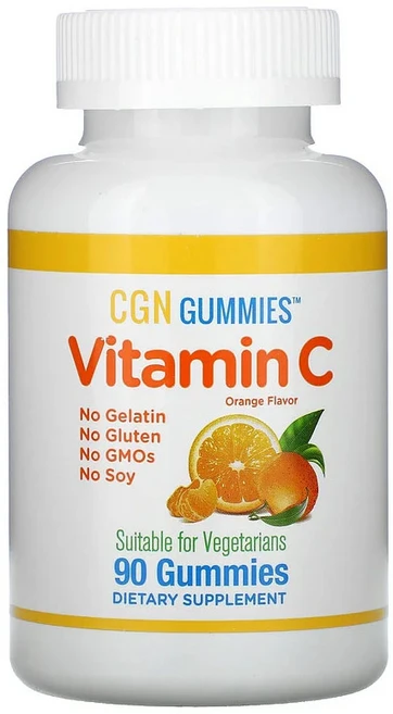 California Gold Nutrition 캘리포니아 골드뉴트리션 비타민 C 구미 천연 오렌지 맛 젤라틴 프리 구미 90개 아스코르브산 비타민A 베타카로틴 함유, 1개, 90정 - 쿠팡