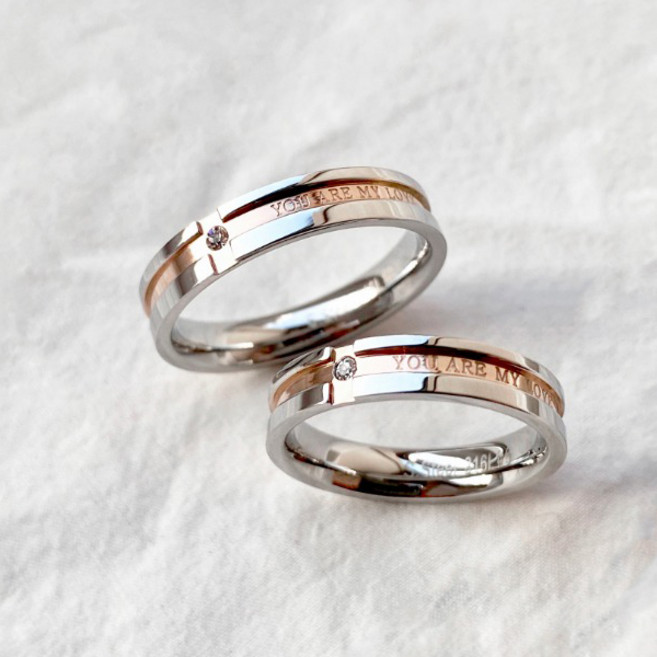 (무료각인) 써지컬 러브인러브 각인반지 학생 커플링 100일 기념일 선물