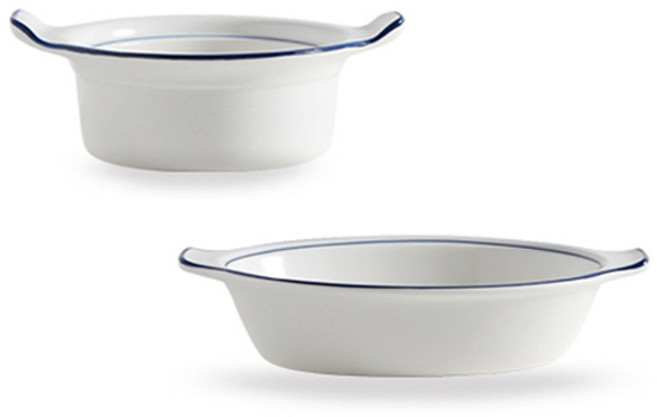 시라쿠스 뉴욕 양손스프볼M+손잡이타원볼 25cm 킹스인 오븐그릇, 2개, 미드나잇블루