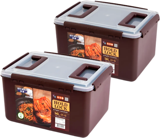 김치통 14L 클립형 잠금장치 튼튼 냉장고 보관용, 1개