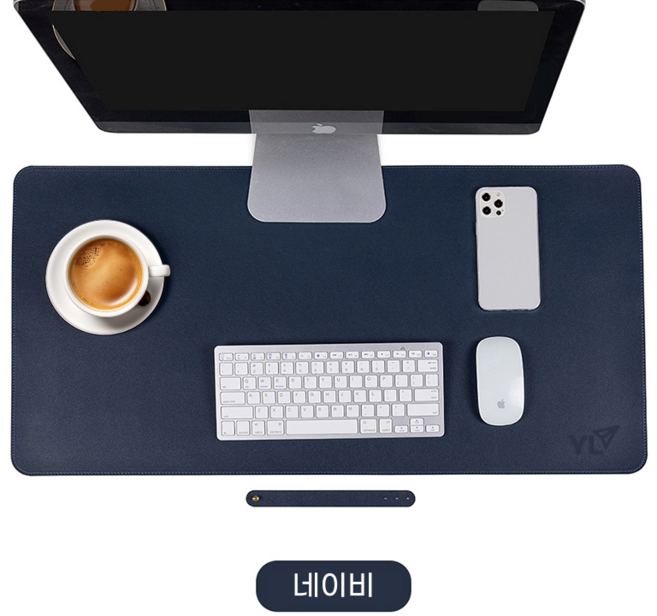 락톡마켓 가죽 데스크매트 대형 책상 논슬립 컴퓨터 마우스패드 장패드 데스크깔개 커버 80 100 120cm, 네이비