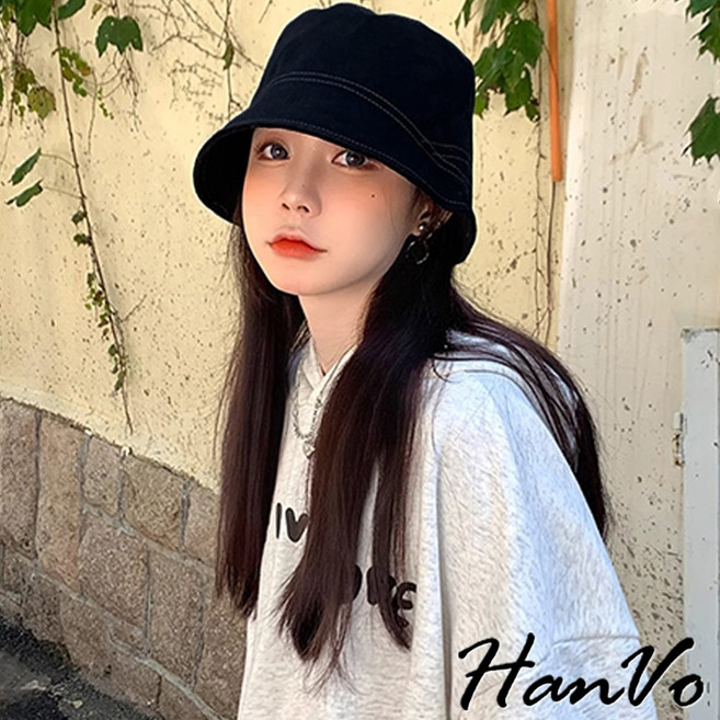 HanVo 韓版休閒時尚漁夫帽 百搭遮臉質感 女帽 C01-8110