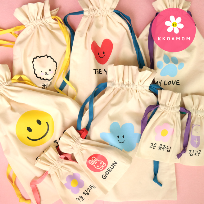 이니셜 어린이집 파우치 다용도 복조리 파우치