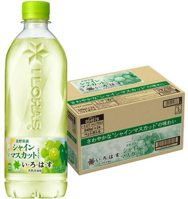 일본 이로하스 물 샤인머스캣맛 청포도맛 540mlx24개 1박스, 540ml