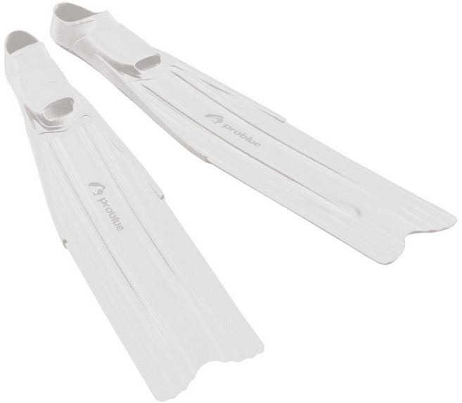 Problue 自由潛水裝備 矽膠面鏡 呼吸管, 全白長蛙鞋,XS