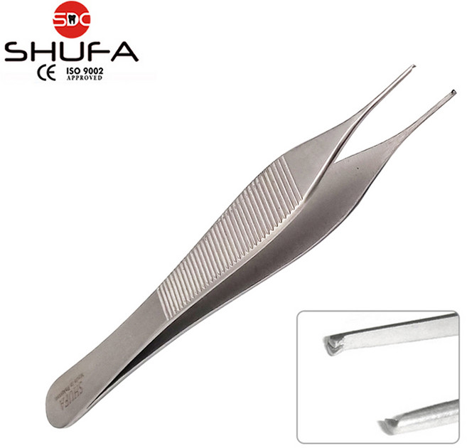 SHUFA 마이크로에디슨핀셋 12cm (팁0.6mm 정밀포셉/아드슨포셉/Micro Adson Forceps), 마이크로에디슨포셉 유구, 1개, 슈파 마이크로에디슨핀셋 유구/SH004-004-12