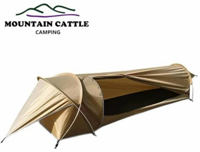 1인용텐트 비비색 캠핑용 초경량 방수 1 인용 비비 하이킹 배낭 여행용 침낭 알루미늄 막대 포함, 2) Khaki
