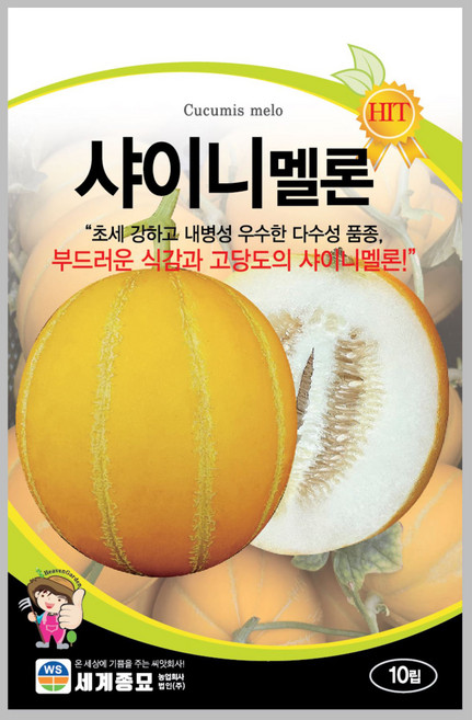 [주주씨앗] 샤이니 멜론 씨앗 10립 / 부드러운 고당도 샤이니 멜론, 1개