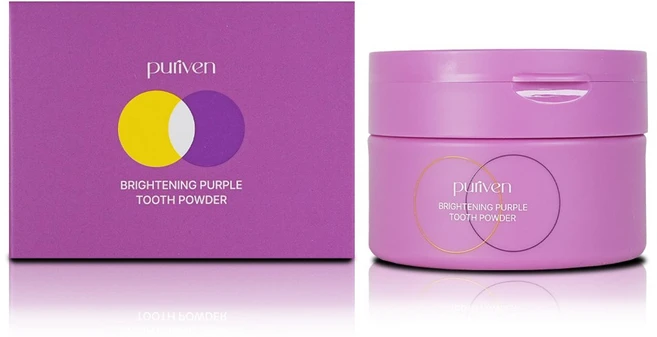 퓨리븐 퍼플 보색 브라이트닝 가루치약, 1개, 40g - 쿠팡