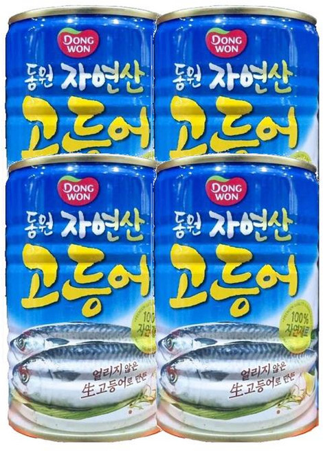 동원 자연산 고등어 통조림, 400g, 4개