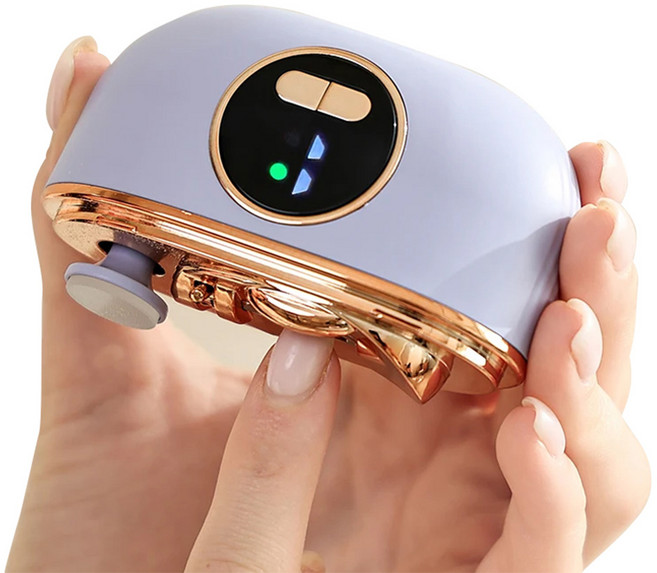 듀얼 헤드 손톱 발톱 깍이 샤이니 키 나혼자 산다 전동 자동 휴대용 네일 그라인더 트리머, 1개, 퍼플