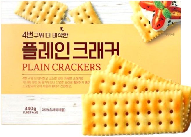 코렌트 푸지안 4번구워 더 바삭한 플레인 크래커, 1개, 340g