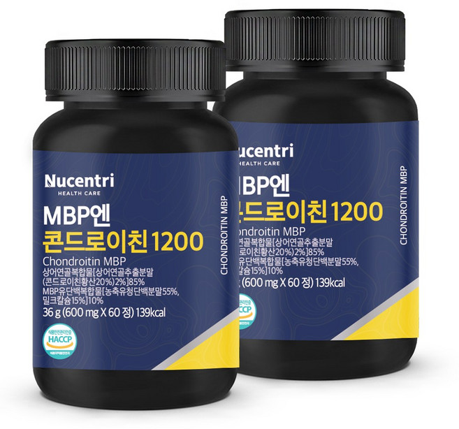 뉴센트리 콘드로이친 1200 MBP 식약처 HACCP 인증, 2개, 60정
