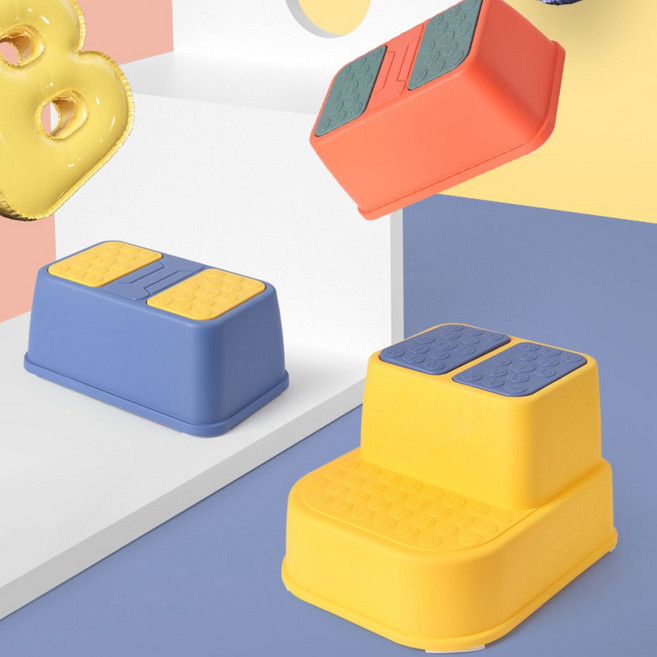 다용도 미끄럼방지 유아 발디딤대 1단 2단, 발디딤대 1단 빨강