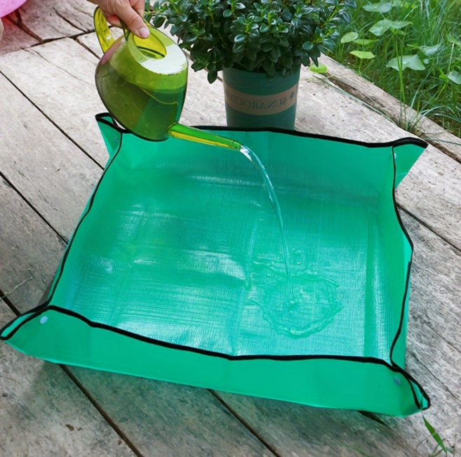 다용도 방수 원예 매트 다육이 식물 토양 교체 작업용 화분 분갈이 매트, 1개, 그린