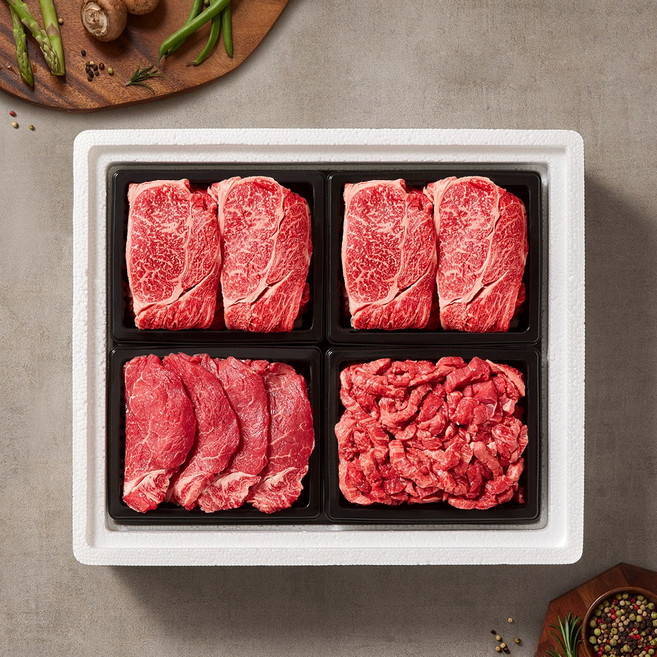 [국제식품]1+등급 혼합6호 한우선물세트 2kg등2 안 국, 1세트