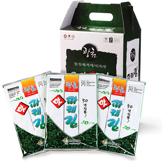 광천조양맛김 맛있는 조미 파래 전장김 10봉, 20g, 1세트