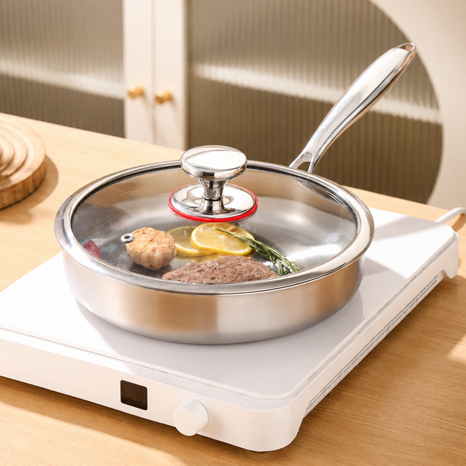 CookBuddy 스텐 후라이팬 인덕션 스텐팬 316 스테인리스 프라이팬, 1개, 26cm
