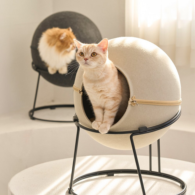 두잇 키티스텔라 고양이 펠트 숨숨집 캣타워 미니, 1개, 베이지