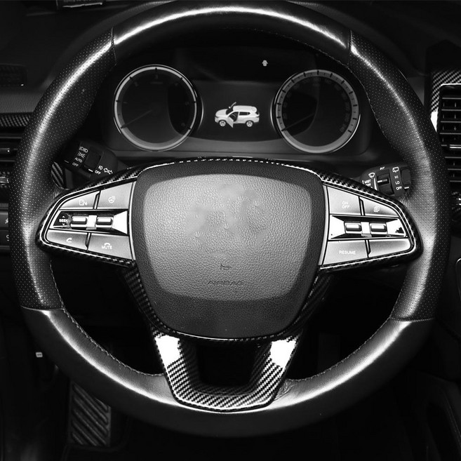 유투카 호환 무쏘 Q300 자동차 튜닝 용품 핸들 프레임 커버, 핸들프레임 1개 카본, 기타